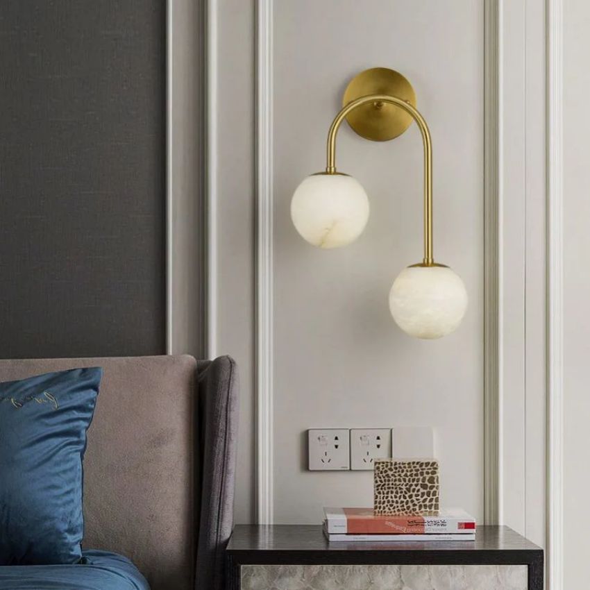 Alabaster Glo Modern Wall Sconce In Bedroom, chandelier - view 3
