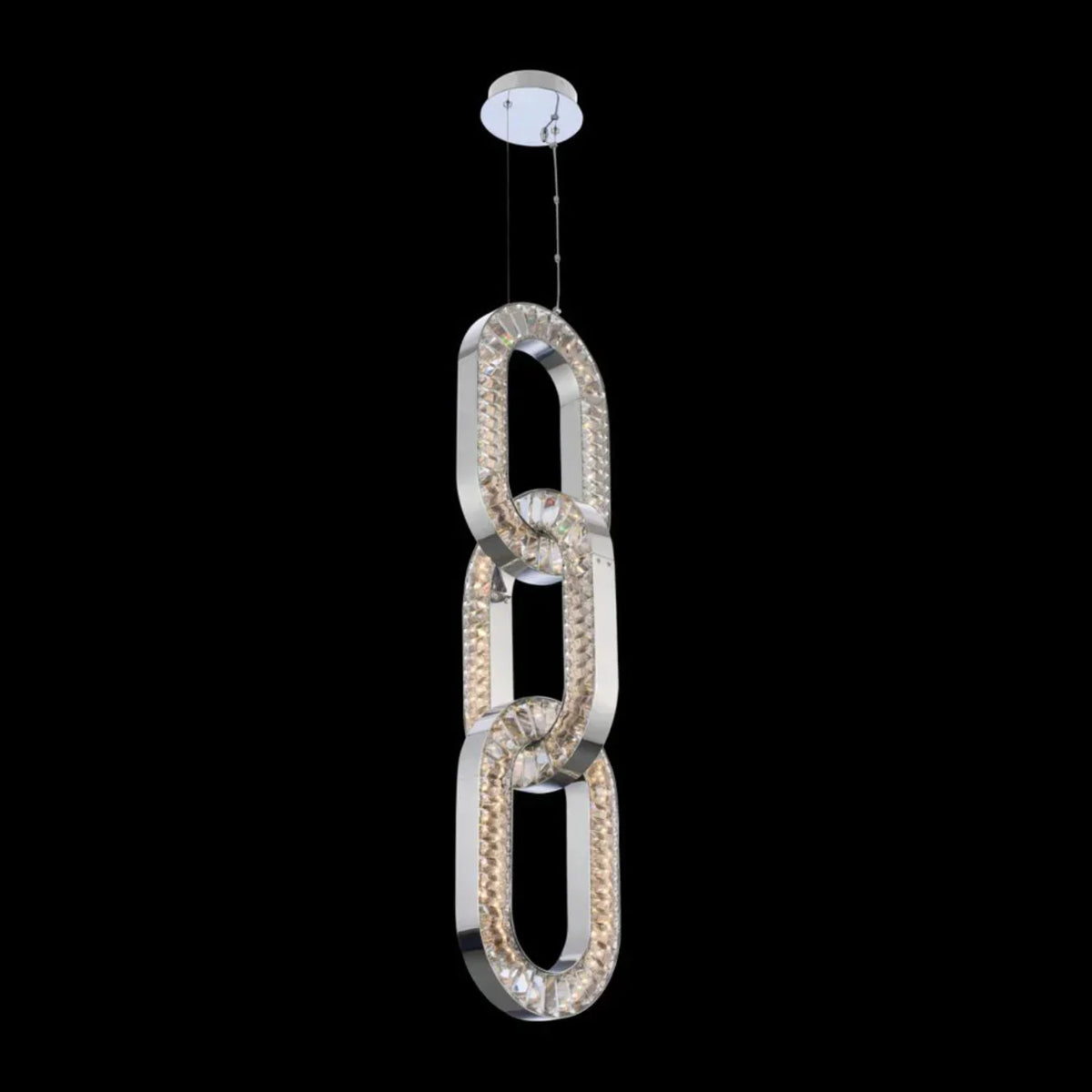 Luxury Crystal and Metal Chain Pendant Chandelier for High Ceilings with Modern Finish - view 10