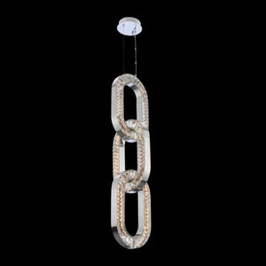 Luxury Crystal and Metal Chain Pendant Chandelier for High Ceilings with Modern Finish - view 10