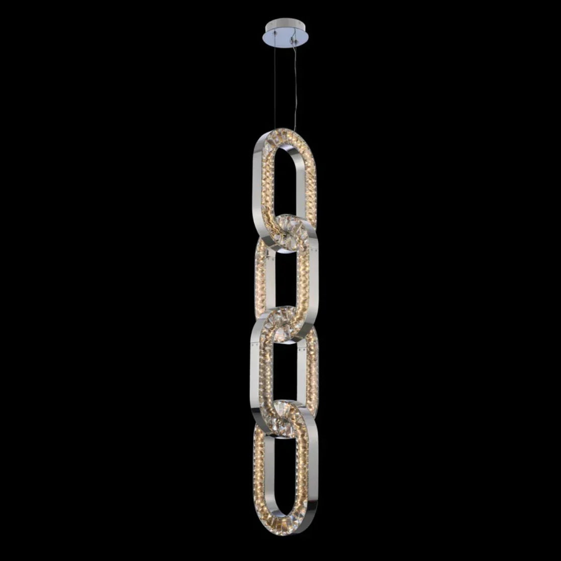 Luxury Crystal and Metal Chain Pendant Chandelier for High Ceilings with Modern Finish - view 11