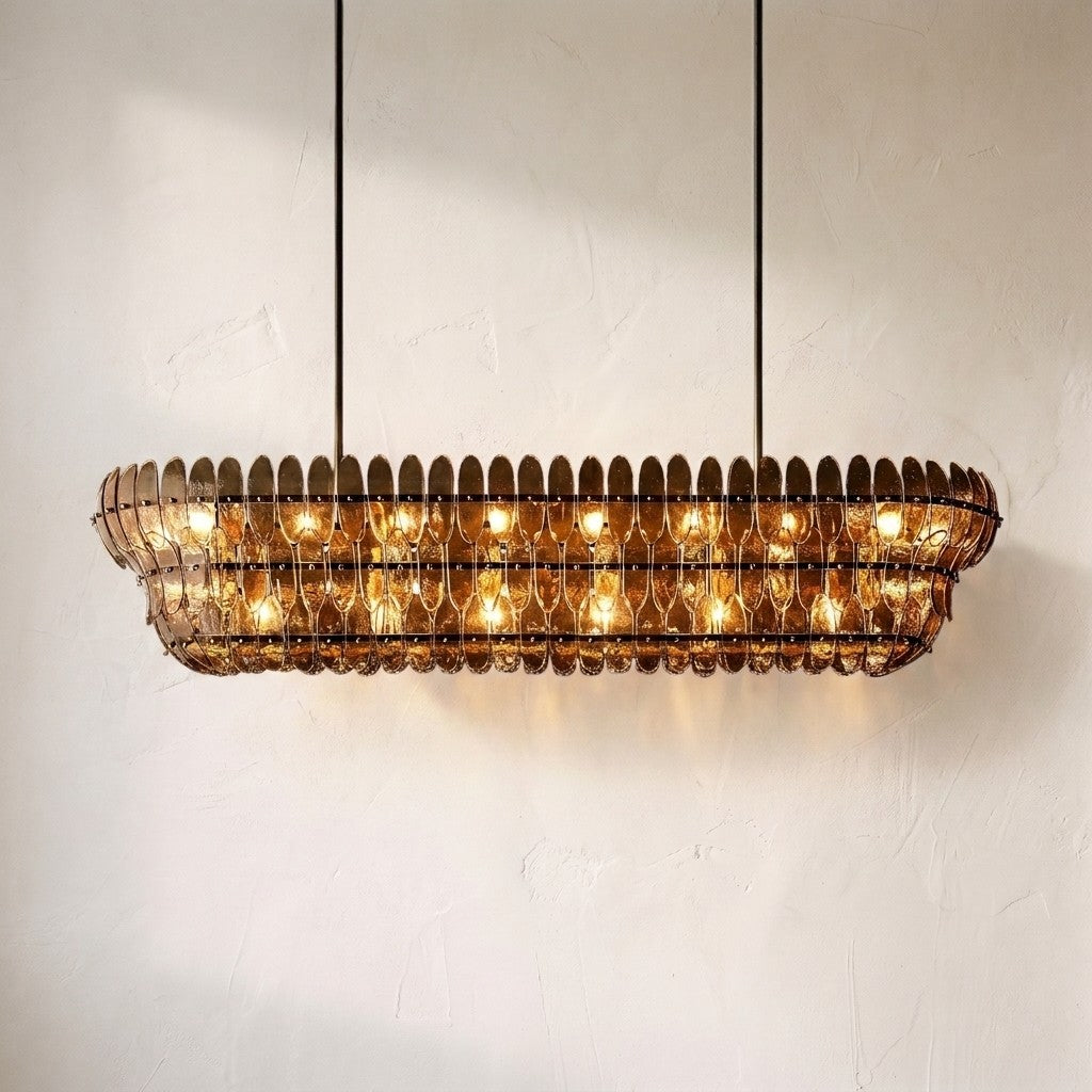 Amilar Smoke Glass Linear Chandelier