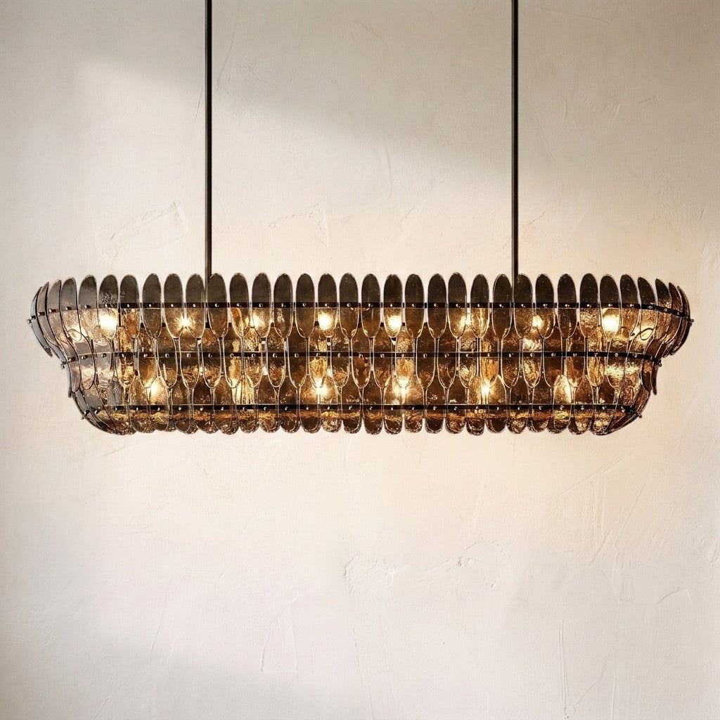 Amilar Smoke Glass Linear Chandelier - view 2