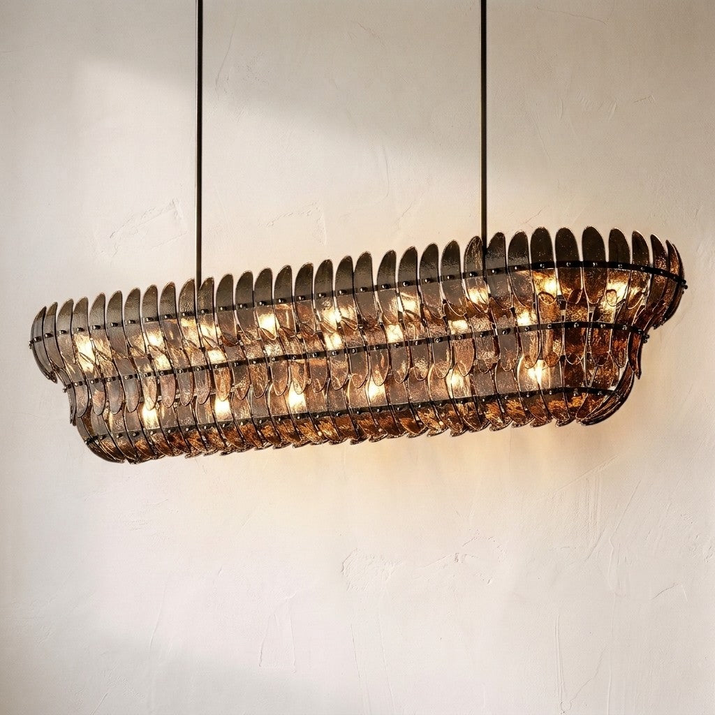 Amilar Smoke Glass Linear Chandelier - view 4
