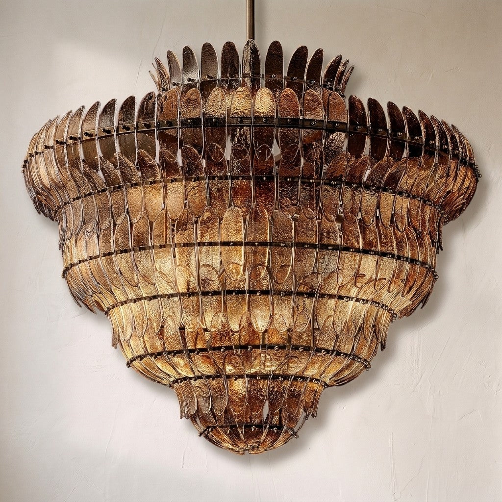 Amilar Smoke Glass Round Chandelier - view 3