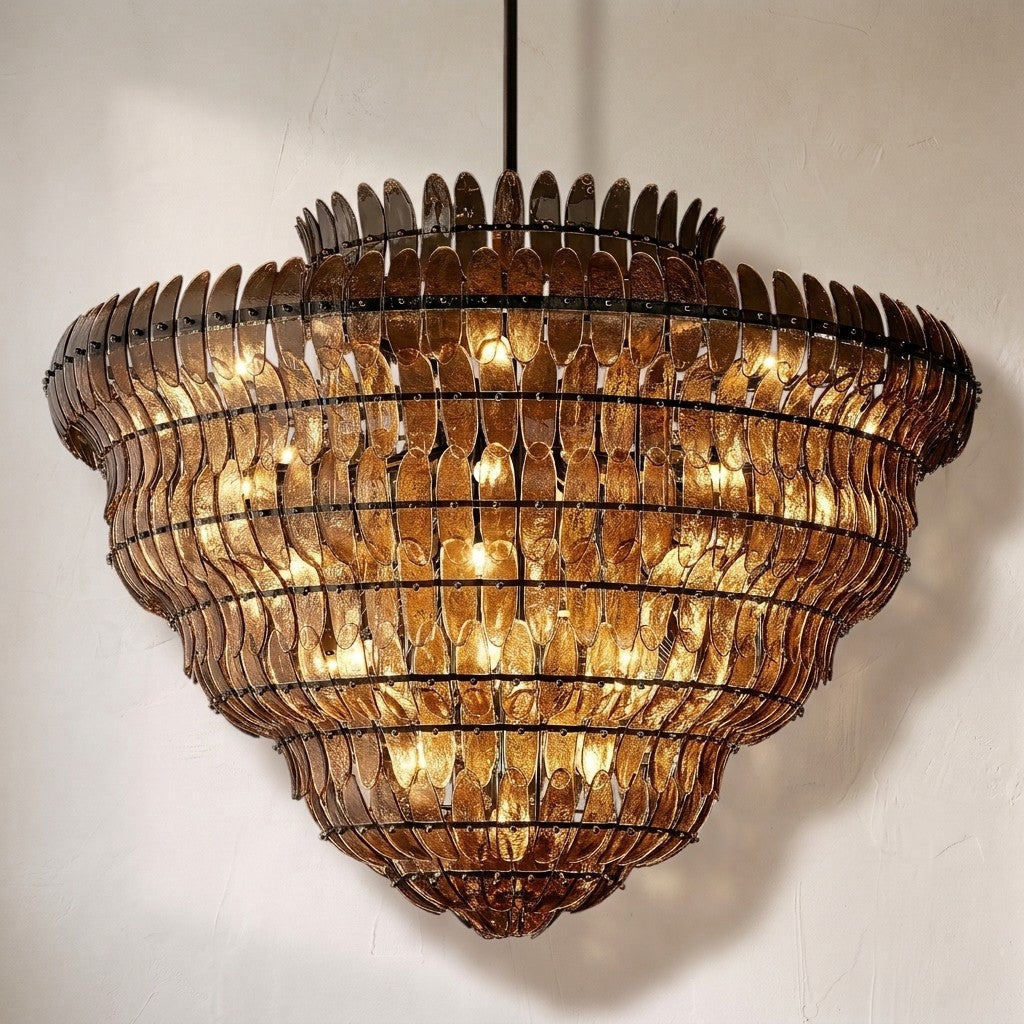 Amilar Smoke Glass Round Chandelier