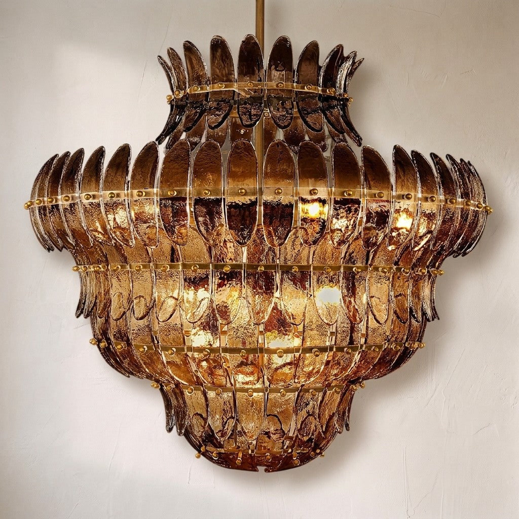 Amilar Smoke Glass Round Chandelier - view 8
