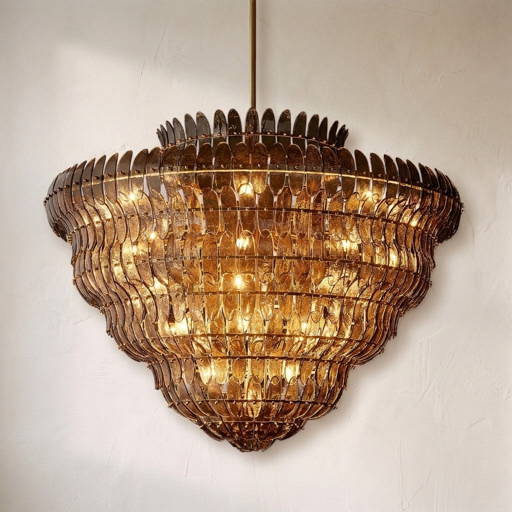 Amilar Smoke Glass Round Chandelier - view 4
