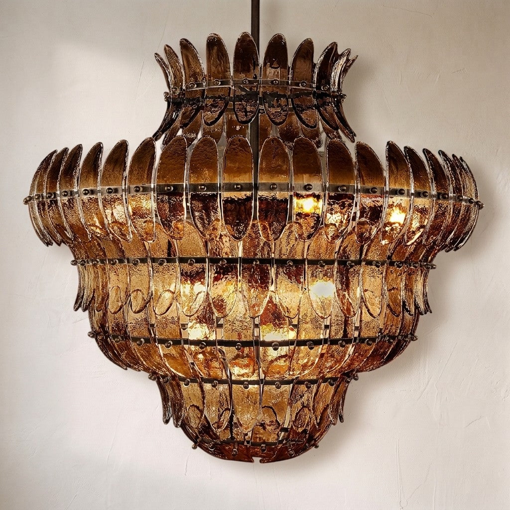 Amilar Smoke Glass Round Chandelier - view 2