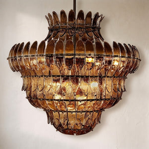 Amilar Smoke Glass Round Chandelier - view 2