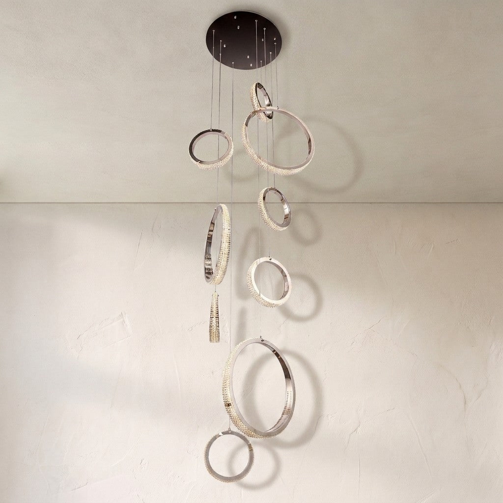 Anna Crystal Rings Foyer Pendant Chandelier