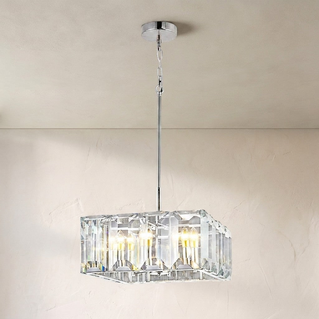 Apricity Crystal Square Chandelier 24"