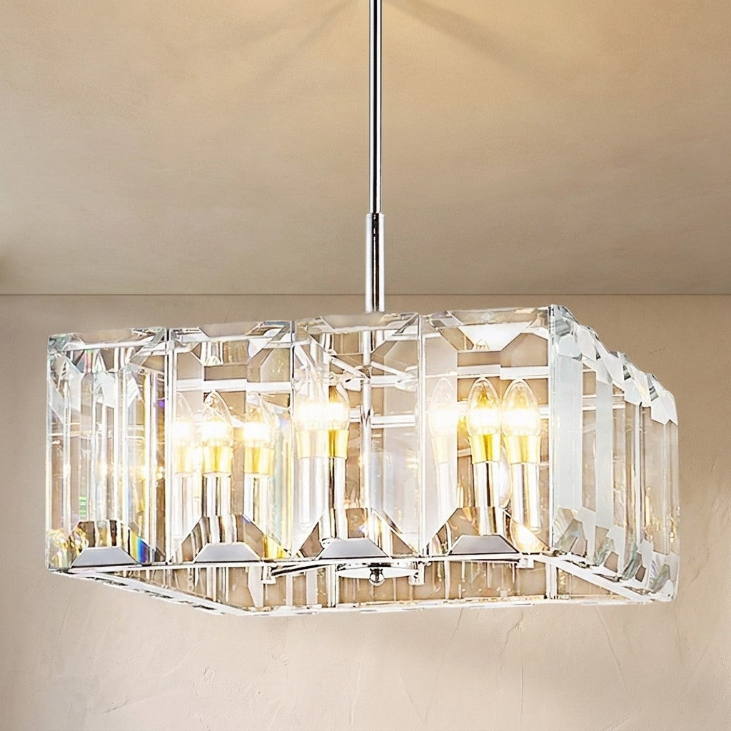 Apricity Crystal Square Chandelier 24"