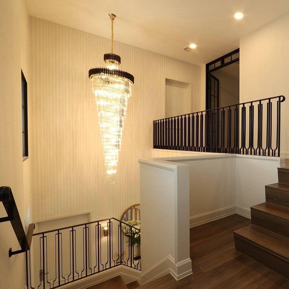 Spiral Crystal Chandelier For Foyer/ Staircase - view 8