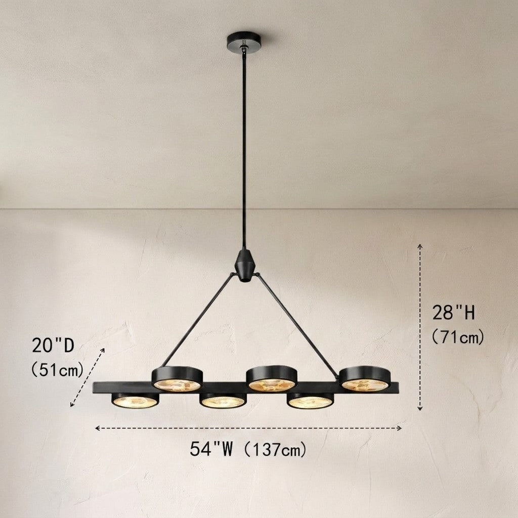 Aster Linear Brass Chandelier - view 2