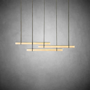 Aureon Alabaster Triple Bar Linear Chandelier - view 2