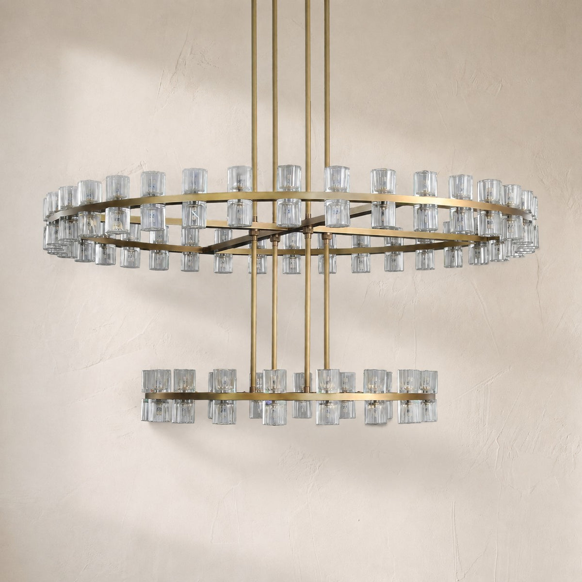 Auraline Crystal Round 2-Tier Chandelier 60"