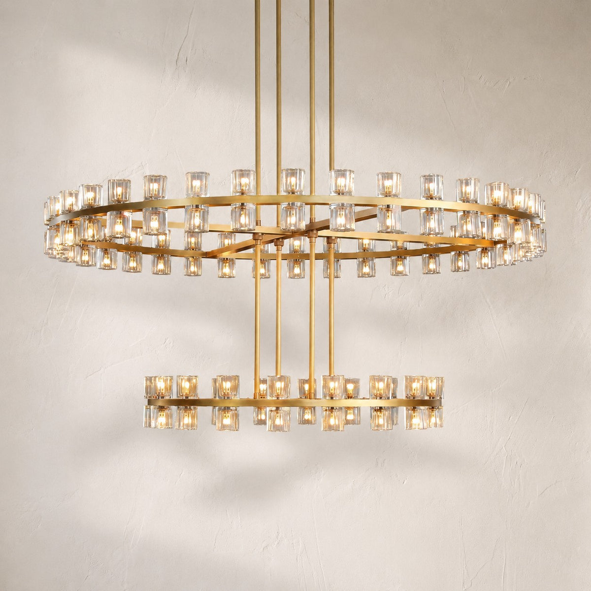 Auraline Crystal Round 2-Tier Chandelier 60"