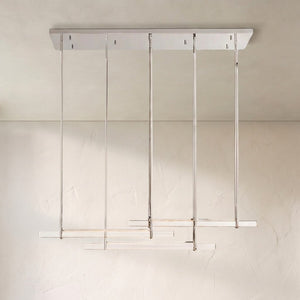 Aureon Crystal Triple Bar Linear Chandelier