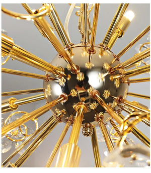 Faceted Crystal Petal Dandelion Chandelier 24" - view 15
