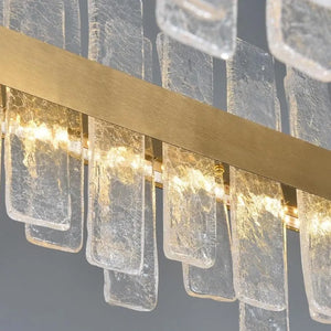 Flake Long Crystal Rectangle Golden Lamp Body Modern Chandelier 32"/40", rectangular - view 7