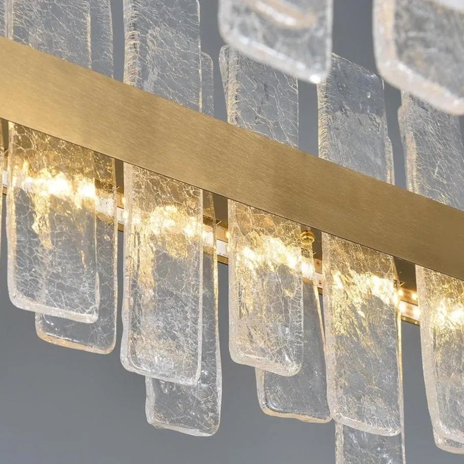 Flake Long Crystal Rectangle Golden Lamp Body Modern Chandelier 32"/40", rectangular - view 7