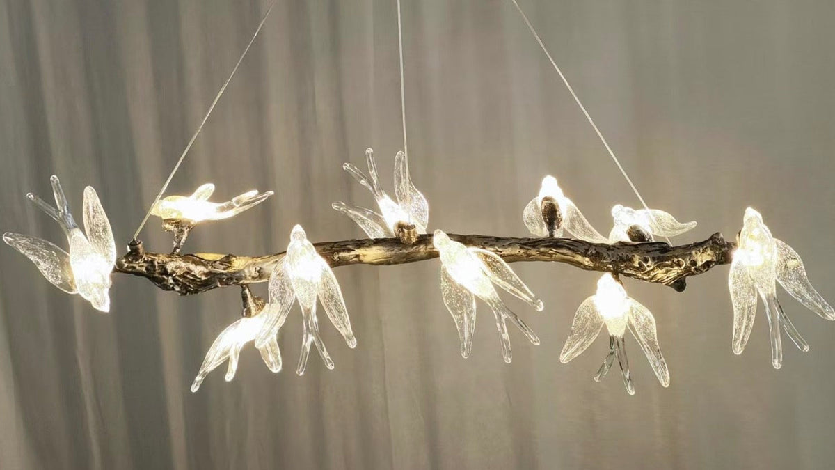 Bird Song Branching Linear Teardrop Chandelier - view 12