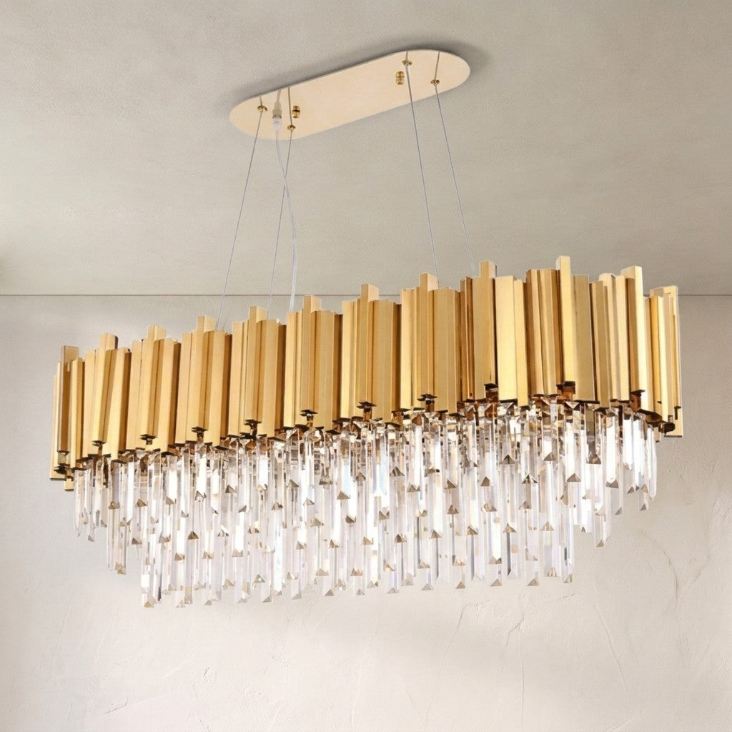 Bahay Felipe Crystal Oval Chandelier