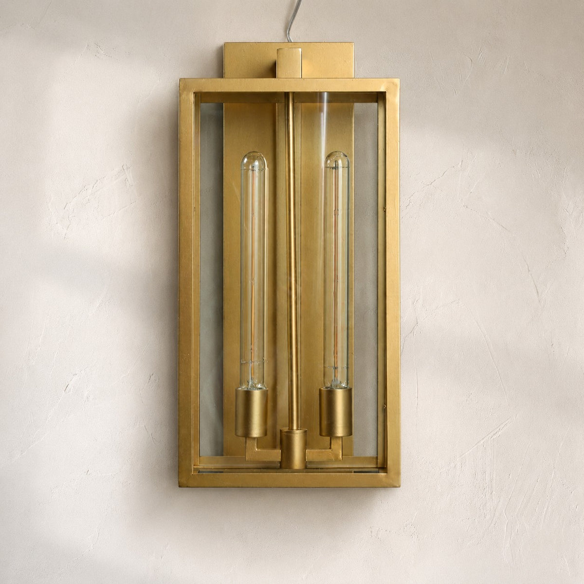Bauros Outdoor Square Lantern Wall Sconce 28"