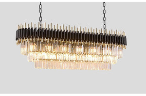 Timeless Black Modern Classic Crystal Long Chandelier - view 4