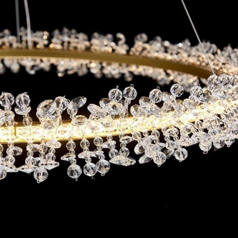 Exquisite Ring Crystal Golden Round Chandelier - view 5