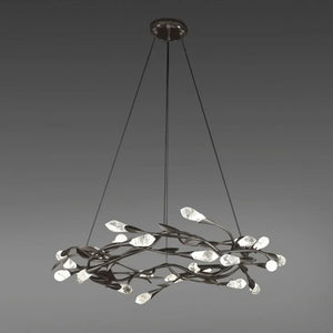 Modern Linear/Round Floral Branches Crystal Chandelier - view 13