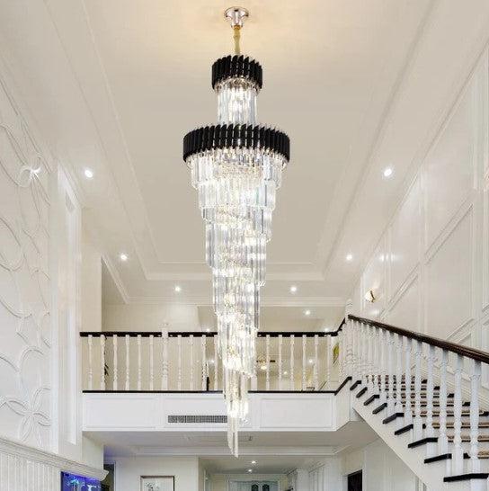 Spiral Crystal Chandelier For Foyer/ Staircase - view 3
