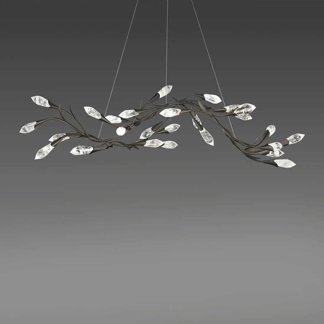 Modern Linear/Round Floral Branches Crystal Chandelier - view 4