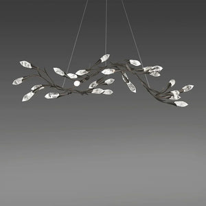 Modern Linear/Round Floral Branches Crystal Chandelier - view 4