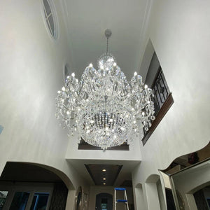 Extra Large European-style Multi-layers Candle Luxury Crystal Chandelier Gold Art Foyer/Staircase Decorative Light Fixture - view 25