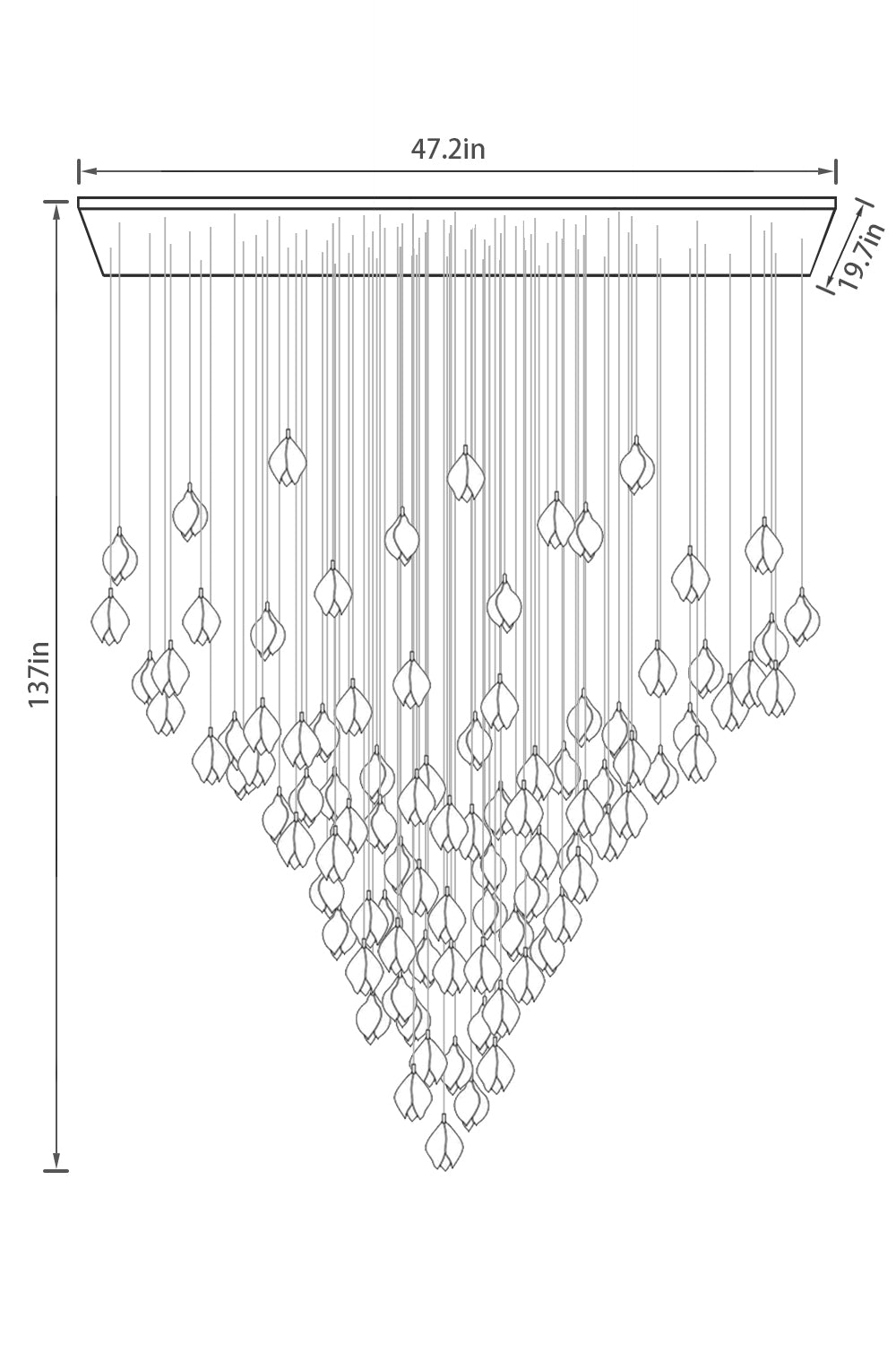 Bloom Chandelier, in white - view 7