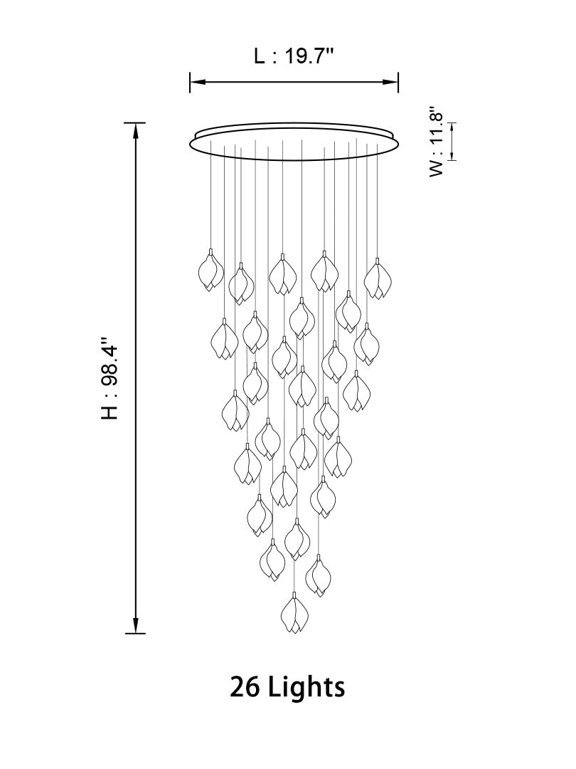 Bloom Chandelier, in white - view 12
