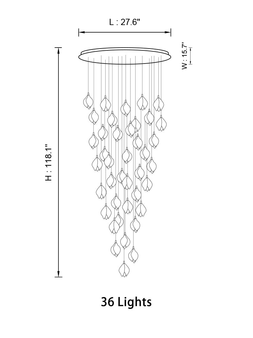 Bloom Chandelier, in white - view 8