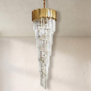 Bourbons Louis 2-Story Crystal Round Chandelier