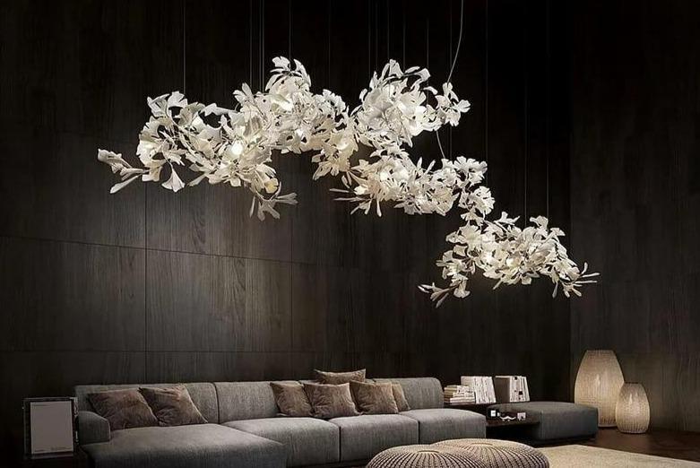 Fleur-de-lis Ceramic Branch Chandelier - view 3