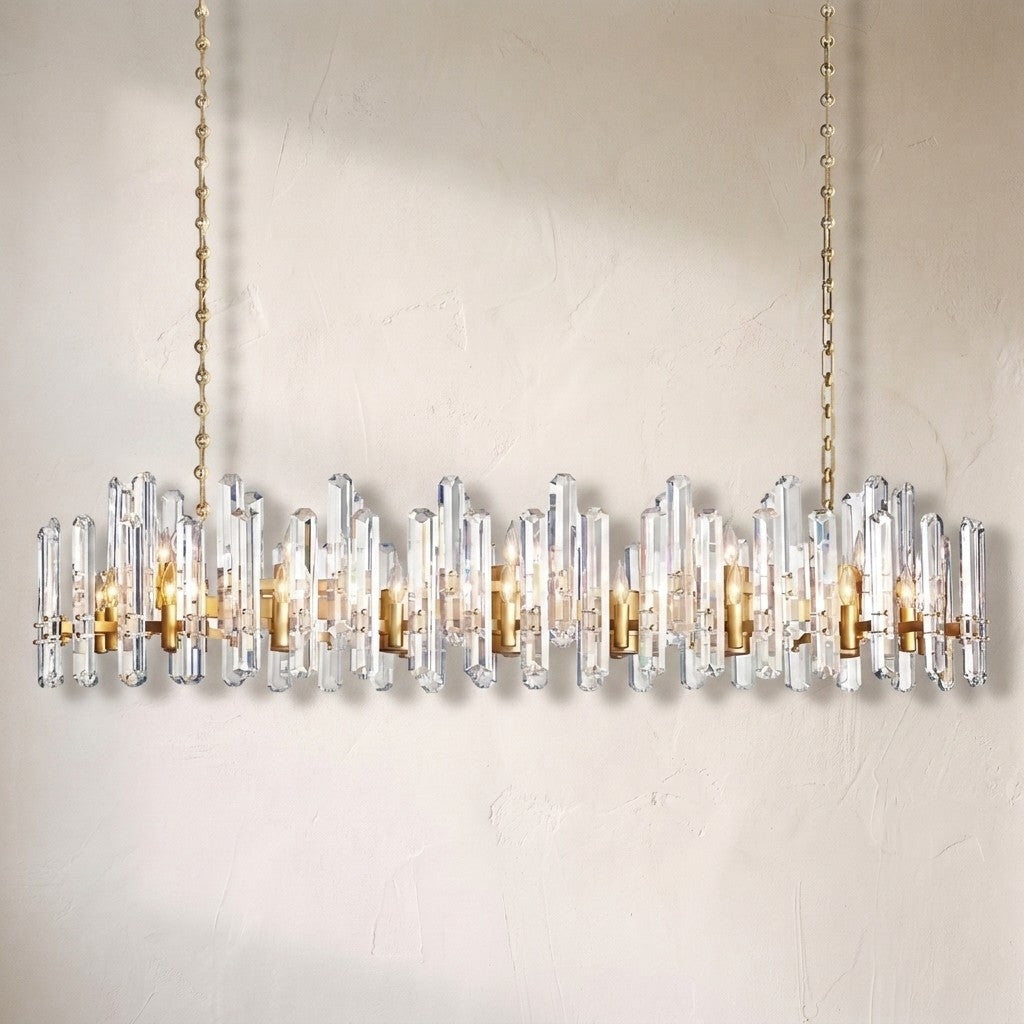 Branxton Rectangular chandelier 54” 72", brass