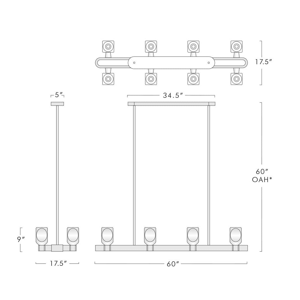 Canson Linear Modern 8 lights Dining Room Chandelier - view 7
