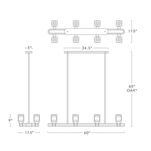 Canson Linear Modern 8 lights Dining Room Chandelier - view 7