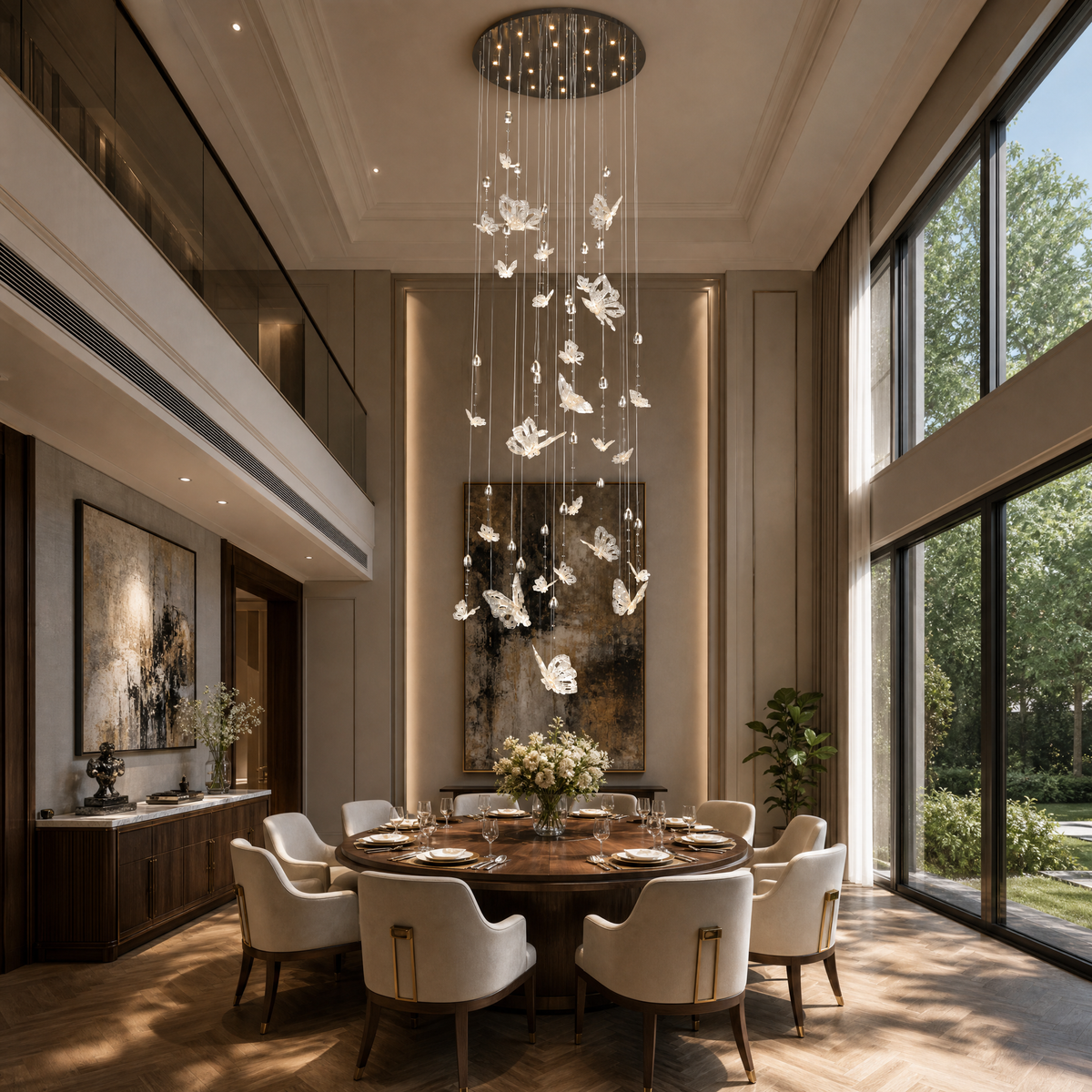 Butterfly Dream Modern Sculptural Pendant Light, crystal - view 2