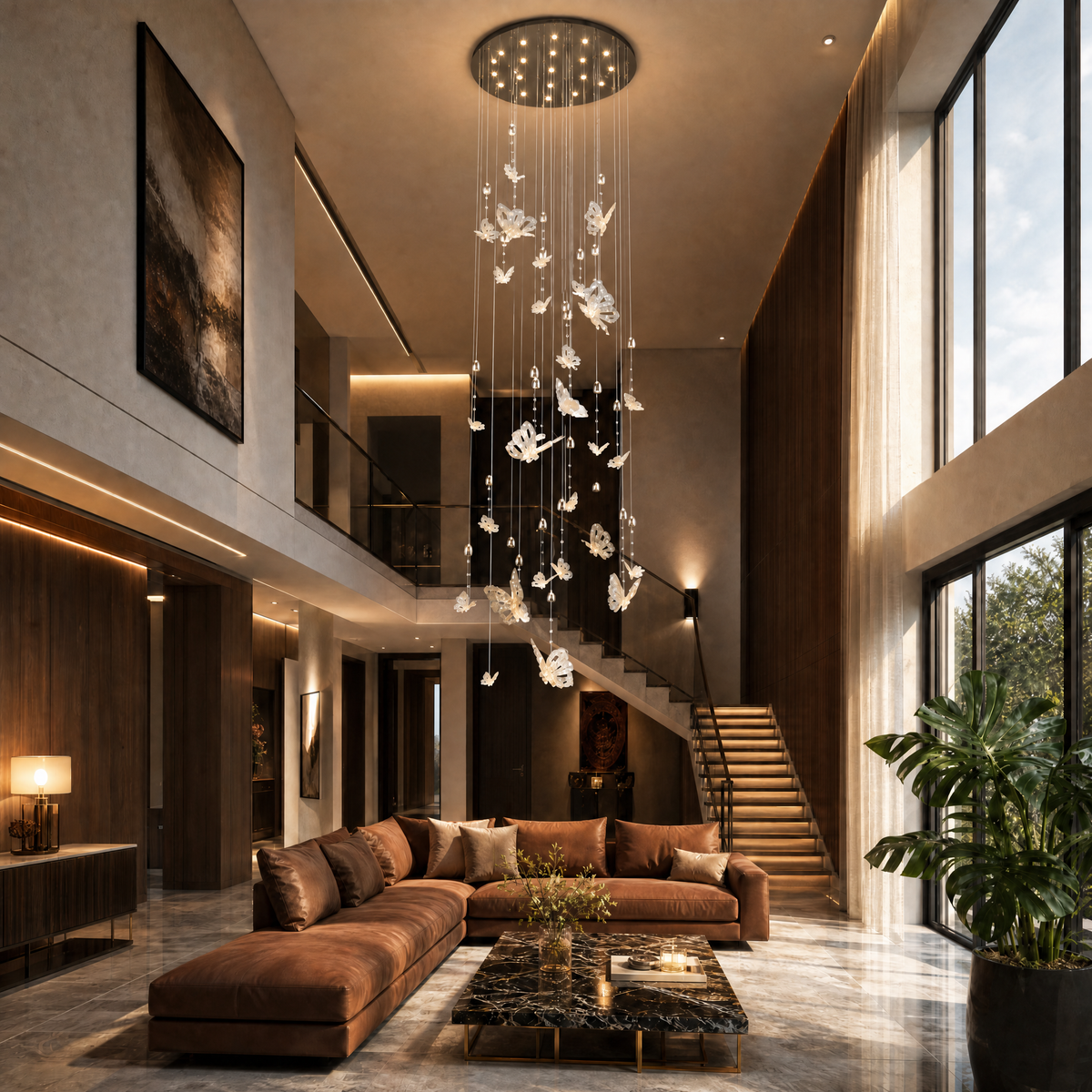 Butterfly Dream Modern Sculptural Pendant Light, crystal - view 4