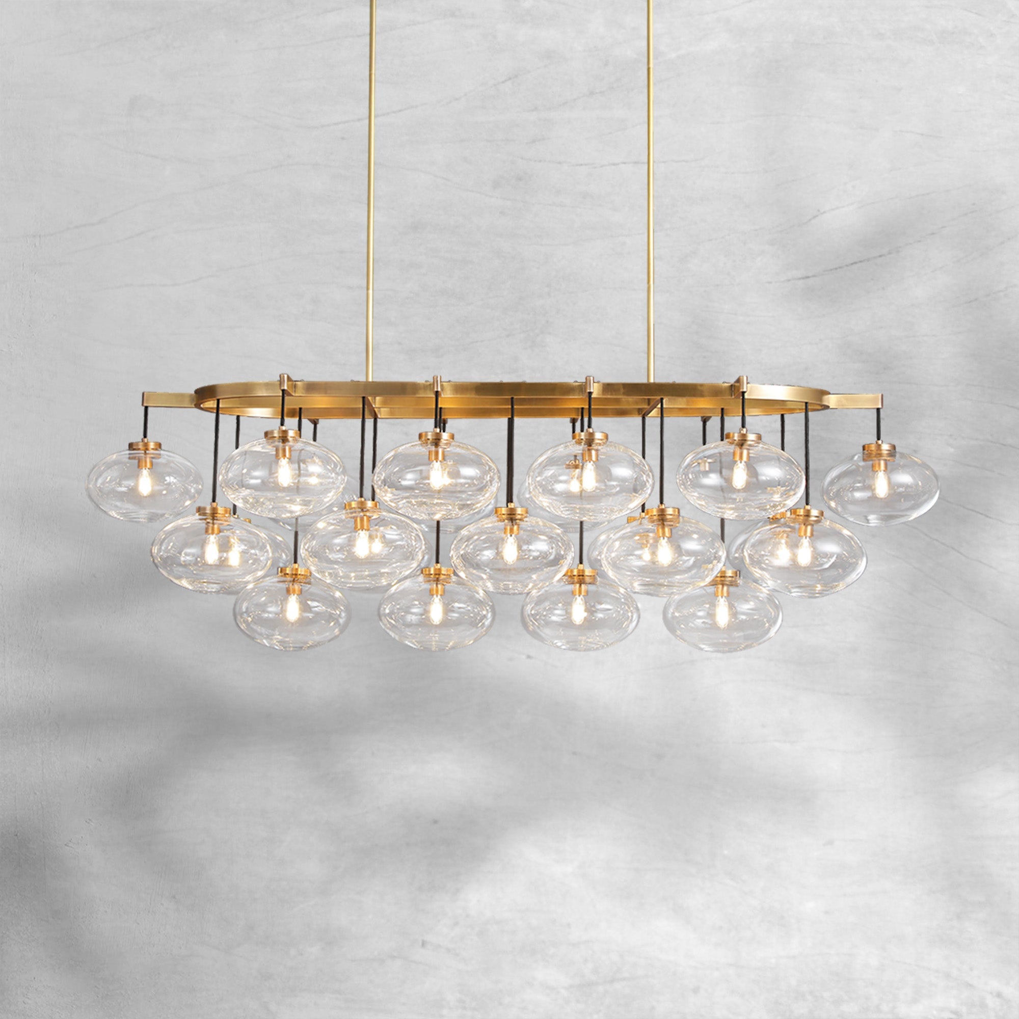 Coraline Clear Glass Linear Chandelier 72"