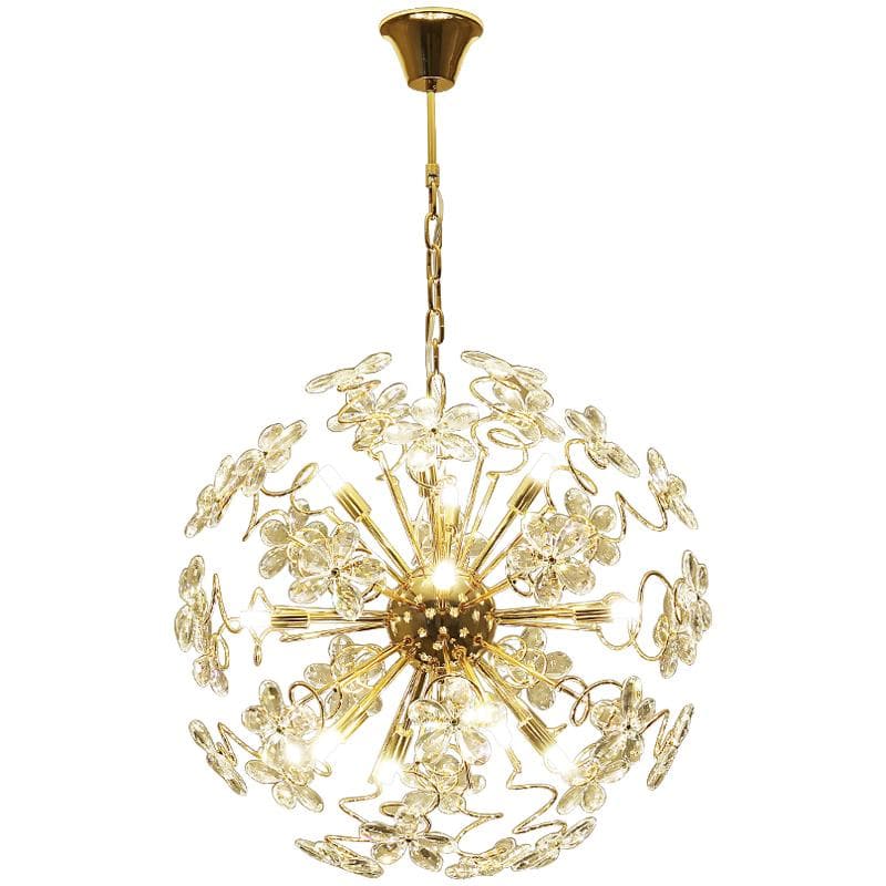Faceted Crystal Petal Dandelion Chandelier 24" - view 6