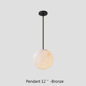 Theseus Alabaster Modern Ball Pendant Light - view 3