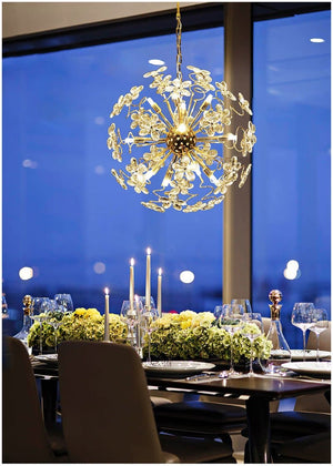 Faceted Crystal Petal Dandelion Chandelier 24" - view 11
