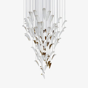 Galaxy White Feather Art Deco Chandelier